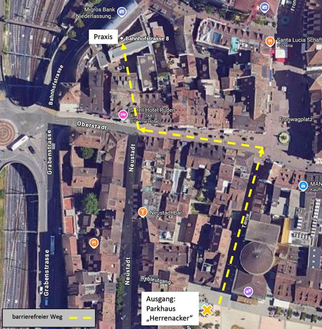 Google Maps Karte Wegbeschreibung zur Praxis Anfahrt mit Auto